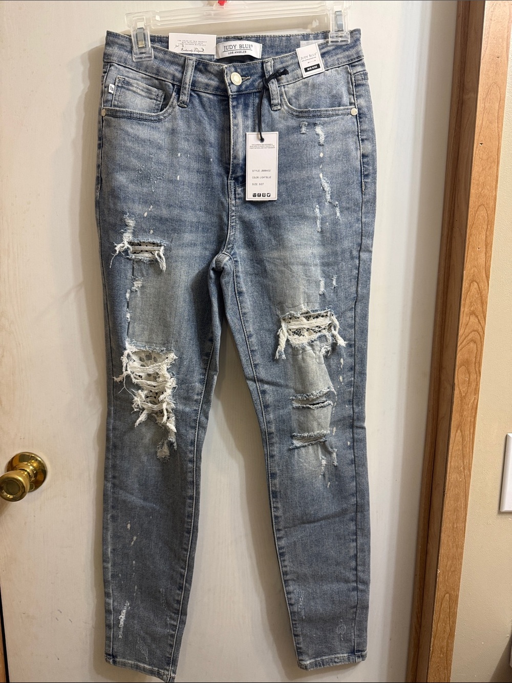 Judy Blue Light Blue Distressed Skinny Jeans